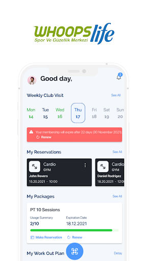Android application whoopslife screenshort