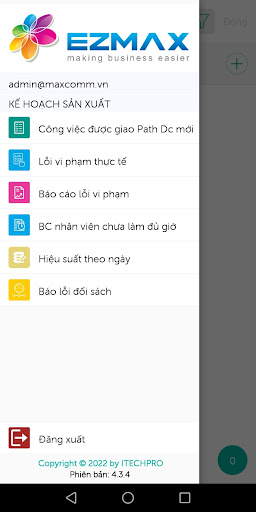 Android application Ezmax Sản Xuất screenshort