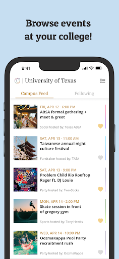 Android application Cove - College Events screenshort
