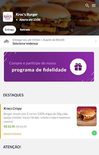 Android application Krocs Burger screenshort