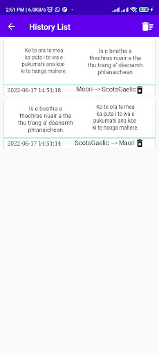 Maori ScotsGaelic Translator Screen 3