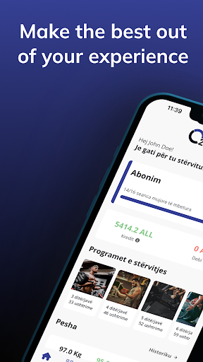 Android application O2 Prime Fitness screenshort