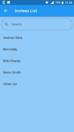 Invitees Screen 3