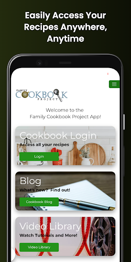 Android application Family Cookbook Project screenshort