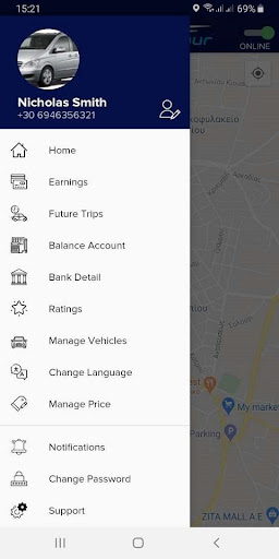 Android application TransferNTour Driver screenshort