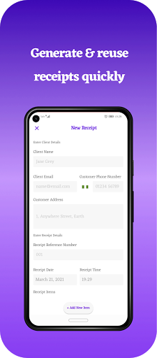 Billing - Invoice, Receipt & C Screen 3