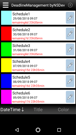 Android application DeadlineManagement byNSDev screenshort