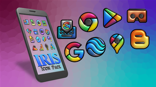 Android application Iris Dark Flat 3D Icon Pack screenshort