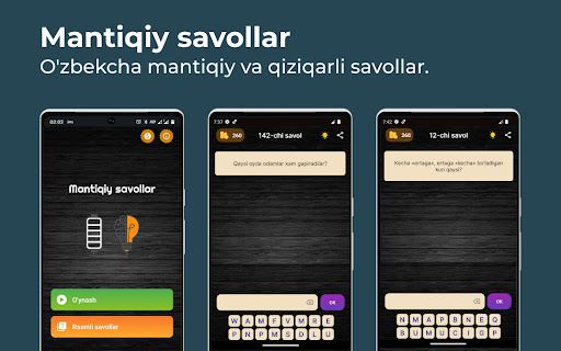 Android application Mantiqiy savollar - 444 savol screenshort