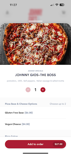 Johnny Gios Pizza Screen 2