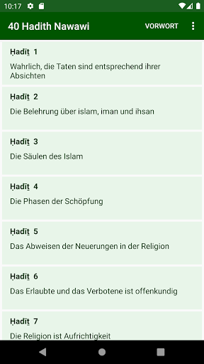 Android application 40 Hadith Nawawi screenshort