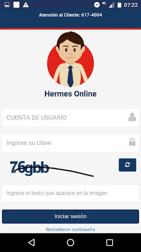Android application HERMES ONLINE screenshort
