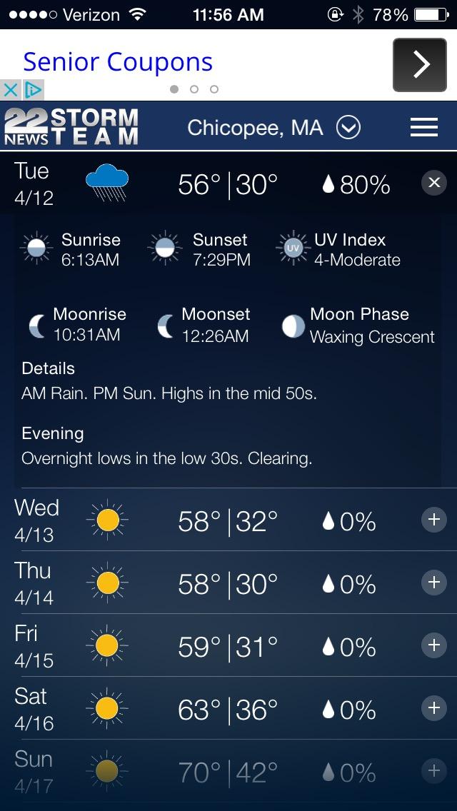 Android application WWLP WX screenshort