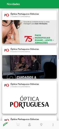 Android application Óptica Portuguesa screenshort
