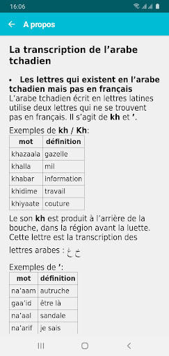 Chadian Arabic Lexicon Screen 3