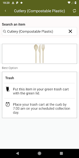 Cedar Hill TX Waste App Screen 2
