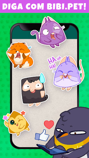 Bibi.Pet Stickers Animados y E Captura de Tela do Aplicativo Android 1