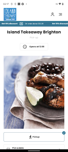 Android application Island Takeaway Brighton screenshort