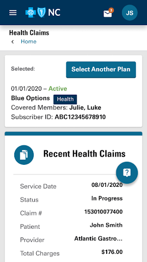 Screenshot of Blue Connect Mobile NC