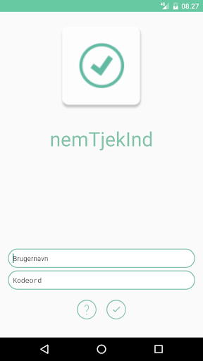 Android application nemTjekInd Gentofte screenshort