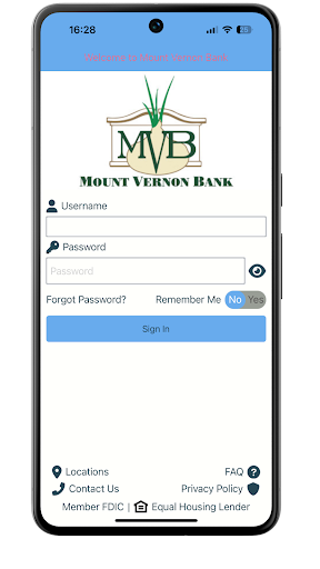 Android application MVBank i2Mobile screenshort