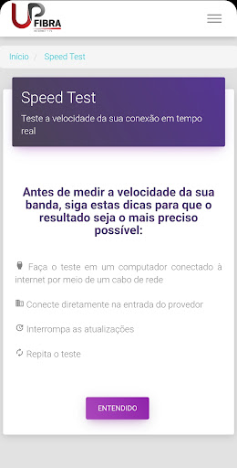 UP INTERNET Central Assinante Screen 3