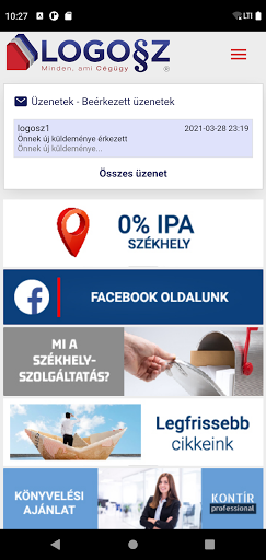 Logosz Cégcsoport értesítő Screen 2