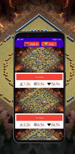 Android application CoC Layout With Links screenshort