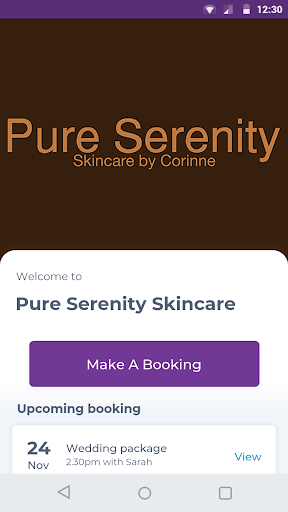 Android application Pure Serenity Skincare screenshort