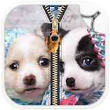 Dog Puppy Zipper Lock Screen icon