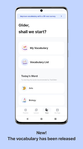 TestGlider: TOEFL prep Screen 3