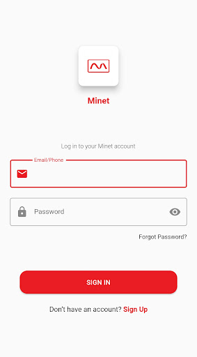 Android application Minet Pension screenshort