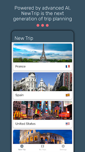 Android application NewTrip screenshort