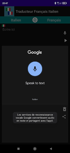 French Italian Translator Screen 2