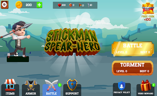 Android application Stickman Spear Hero screenshort