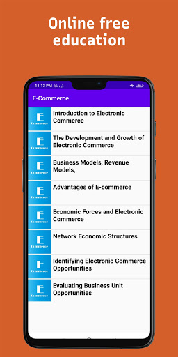 Android application E- Commerce Learning Course screenshort