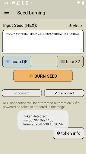 Android application TOKEN2 NFC Burner 2 screenshort