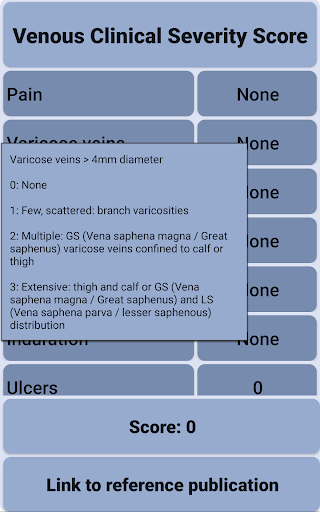 Venous Clinical Severity Score Screen 2
