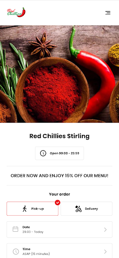 Android application Red Chillies Stirling screenshort