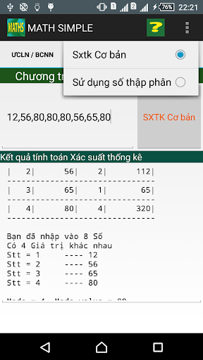 MATH SIMPLE Screen 2