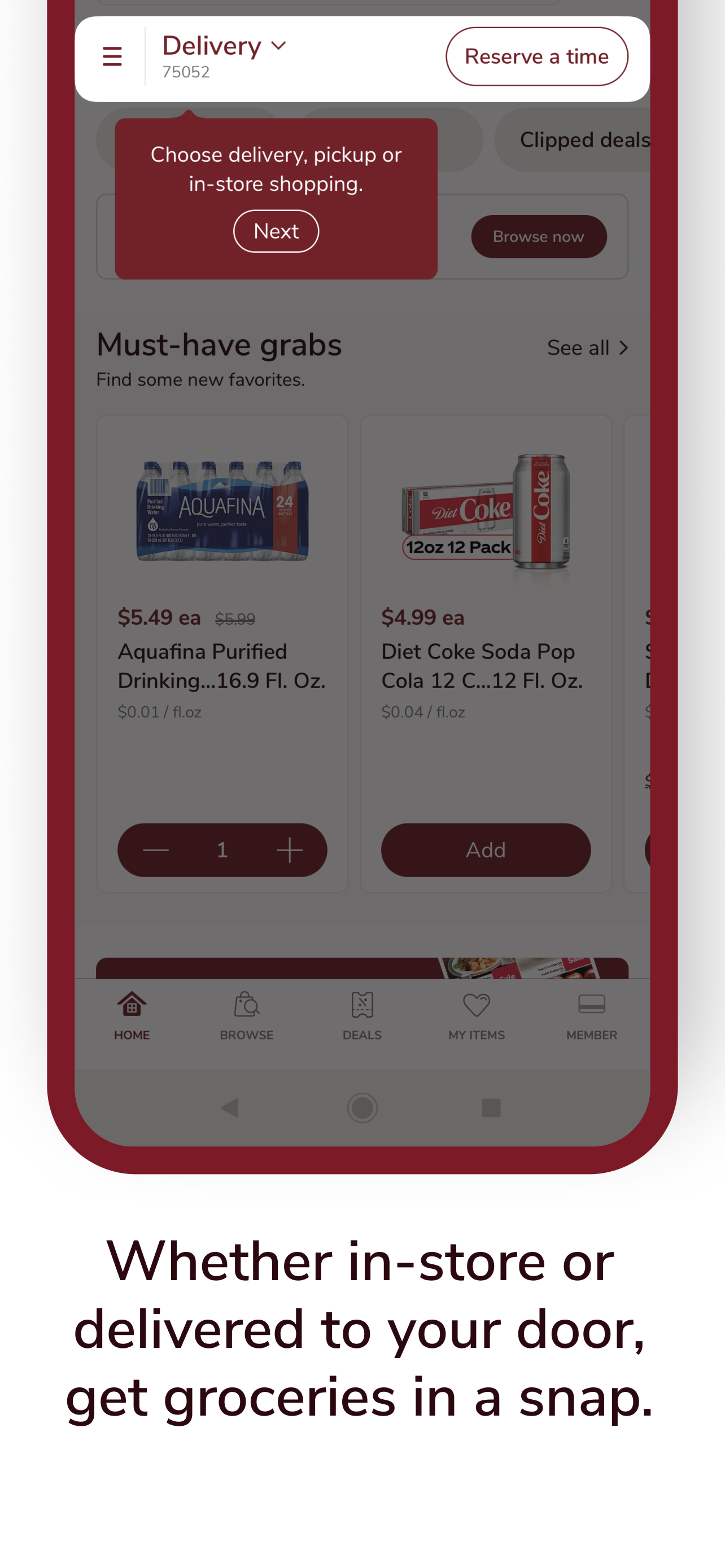 Android application Safeway Deals & Delivery screenshort