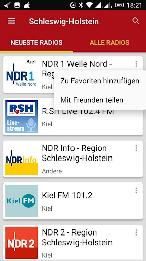Schleswig-Holstein Radiosender Screen 2