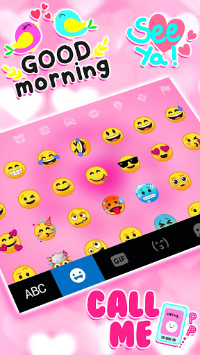 Pink Floral Heart Keyboard Bac Screen 3