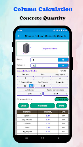 Concrete Calculator PRO Screen 2