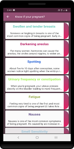 Android application Know if your pregnant Tips screenshort
