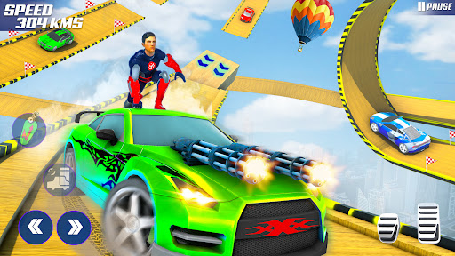 Android application Superhero Car Shooting Games screenshort