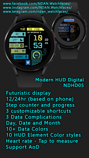 Futuristic digital watchface Screen 2