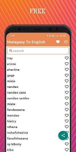 Android application Malagasy To English Dictionary screenshort