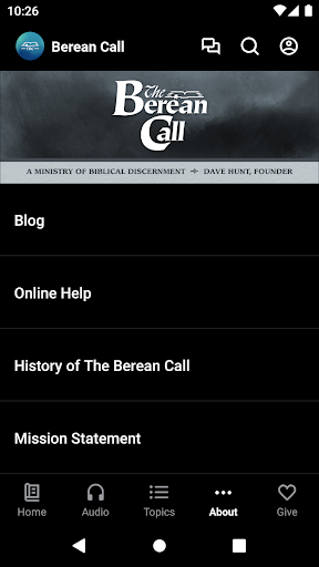 Screenshot of The Berean Call