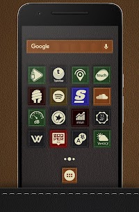 Texture Leather Icon Pack UX Theme Patched Apk 5